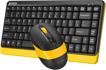 Клавиатура + мышь A4Tech Fstyler FG1110 клав:черный/желтый мышь:черный/желтый USB беспроводная Multimedia (FG1110 BUMBLEBEE) от магазина РЭССИ
