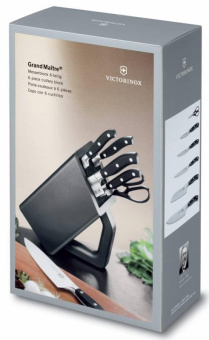 Набор ножей кухон. Victorinox Grand Maitre Cutlery Block (7.7243.6) компл.:6шт с подставкой черный подар.коробка от магазина РЭССИ