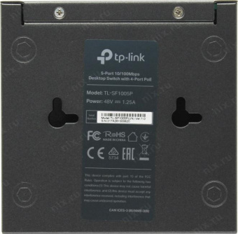 Коммутатор TP-Link TL-SF1005P 5x100Mb 4PoE 58W неуправляемый от магазина РЭССИ