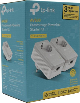 Сетевой адаптер Powerline TP-Link TL-PA4010P KIT AV600 Fast Ethernet от магазина РЭССИ