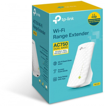 Повторитель беспроводного сигнала TP-Link RE220 AC750 10/100BASE-TX белый от магазина РЭССИ