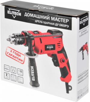 Дрель ударная Elitech ДУ 060РЭ (E2201.019.00) 650Вт ключевой реверс (E2201.019.00) от магазина РЭССИ