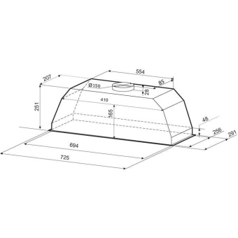 Вытяжка встраиваемая Krona Ameli 900 S нержавеющая сталь управление: сенсорное (1 мотор) от магазина РЭССИ