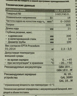 Сабельная пила Bosch GSA 18 V-LI C L-Boxx 18Вт аккум. 3050ход/мин (06016A5001) от магазина РЭССИ
