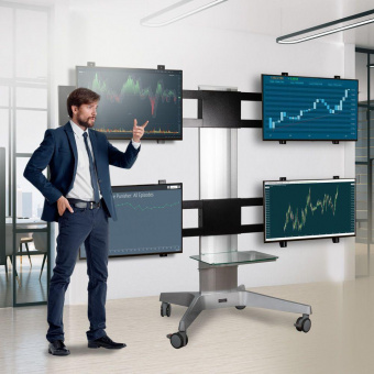 Подставка для телевизора Arm Media PT-STAND-16 серебристый 26"-55" макс.120кг напольный фиксированный от магазина РЭССИ