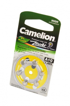 Элемент питания Camelion Zinc-Air A10-BP6 (0% Hg) BL6 от магазина РЭССИ