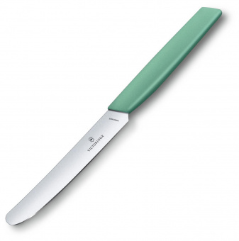 Нож кухонный Victorinox Swiss Modern (6.9006.1141) стальной столовый лезв.110мм прямая заточка мятный от магазина РЭССИ