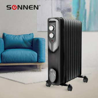 Масляный обогреватель SONNEN Dfn-09bl 2000 Вт 9 секций черный 455311 от магазина РЭССИ