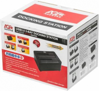Док-станция для HDD AgeStar 3UBT8 SATA III USB3.0 пластик/алюминий серебристый 2 от магазина РЭССИ