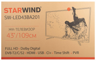 Телевизор LED Starwind 43" SW-LED43BA201 черный FULL HD 60Hz DVB-T DVB-T2 DVB-C (RUS) от магазина РЭССИ