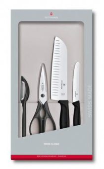 Набор ножей кухон. Victorinox Kitchen Set, 4 pieces (6.7133.4G) компл.:4шт черный подар.коробка от магазина РЭССИ
