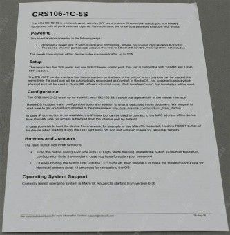 Mikrotik Cloud Router Switch CRS106-1C-5S электронное устройство от магазина РЭССИ