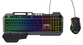 Клавиатура + мышь Оклик 700GMK клав:черный мышь:черный USB Multimedia LED (1533156) от магазина РЭССИ