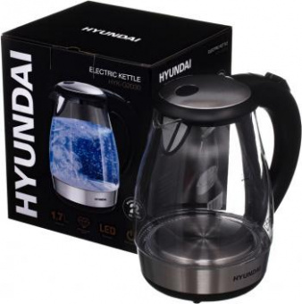 Чайник электрический Hyundai HYK-G2030 1.7л. 2200Вт черный (корпус: стекло) от магазина РЭССИ
