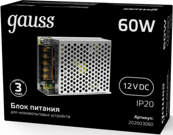 Блок питания Gauss 202003060 встраив. для лен.светод. черный от магазина РЭССИ