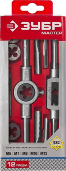 Набор метчиков и плашек Зубр 28121-H12 12 предметов (жесткий кейс) от магазина РЭССИ