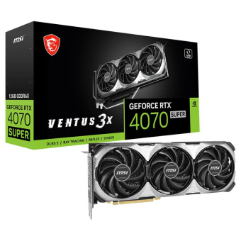 Видеокарта MSI PCI-E 4.0 RTX 4070 SUPER 12G VENTUS 3X NVIDIA GeForce RTX 4070 Super 12Gb 192bit GDDR6X 2475/21000 HDMIx1 DPx3 HDCP Ret от магазина РЭССИ
