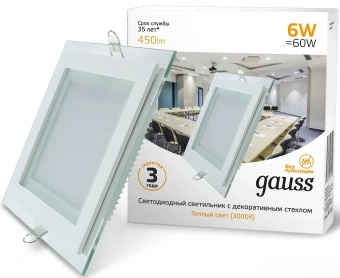 Светильник Gauss 948111106 6Вт 3000K цв.св.:белый теплый белый от магазина РЭССИ