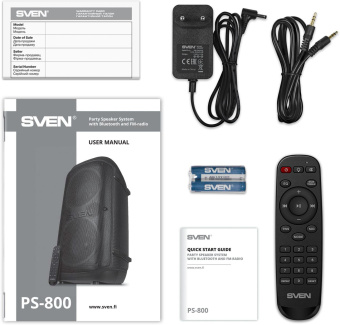 Колонка порт. Sven PS-800 черный 100W 2.0 BT 10м 4400mAh (SV-021511) от магазина РЭССИ