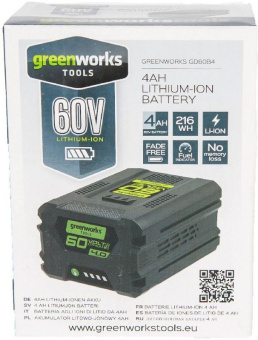 Батарея аккумуляторная Greenworks G60B4 60В 4Ач Li-Ion (2918407) от магазина РЭССИ