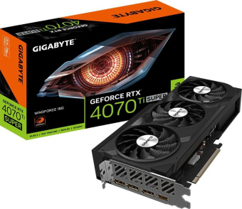Видеокарта Gigabyte PCI-E 4.0 GV-N407TSWF3-16GD NVIDIA GeForce RTX 4070TI Super 16Gb 256bit GDDR6X 2610/21000 HDMIx1 DPx3 HDCP Ret от магазина РЭССИ