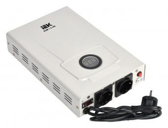 Стабилизатор напряжения IEK Slim 1.5кВА однофазный белый (IVS22-1-D15-09) от магазина РЭССИ