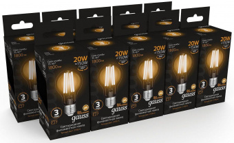 Лампа светодиодная Gauss Filament 102902120 20Вт цок.:E27 груша 220B 2700K св.свеч.бел.теп. (упак.:1шт) от магазина РЭССИ
