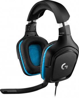 Наушники с микрофоном Logitech G432 черный/синий 2м мониторные USB оголовье (981-000770) от магазина РЭССИ