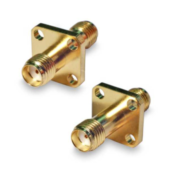 Переходник SMA(female) - SMA(female), на корпус, фланец, 4 отв. диам. 2,5 мм 8,5х8,5 мм от магазина РЭССИ