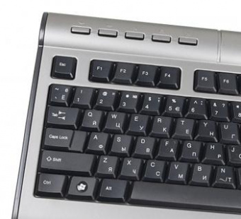 Клавиатура A4Tech KLS-7MUU серебристый/черный USB slim Multimedia от магазина РЭССИ