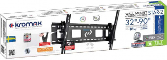 Кронштейн для телевизора Kromax STAR-2 черный 32"-90" макс.81кг настенный наклон от магазина РЭССИ
