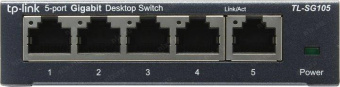 TP-Link TL-SG105 5-port Desktop Gigabit Switch, 5 10/100/1000M RJ45 ports, metal case от магазина РЭССИ