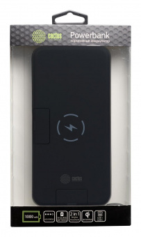 Мобильный аккумулятор Cactus CS-PBFSQT-10000 10000mAh 3A 1xUSB беспров.зар. черный от магазина РЭССИ