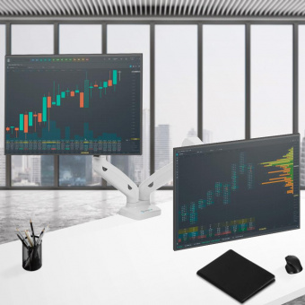 Кронштейн для мониторов Onkron G160W белый 13"-32" макс.16кг настольный поворот и наклон верт.перемещ. от магазина РЭССИ