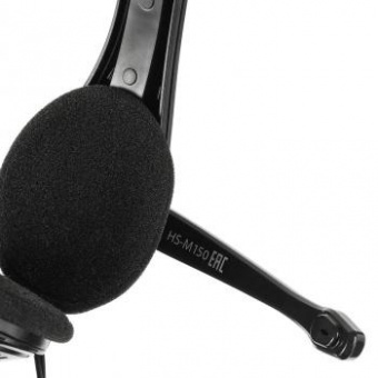 Наушники с микрофоном Оклик HS-M150 черный 2.2м накладные оголовье (428963) от магазина РЭССИ