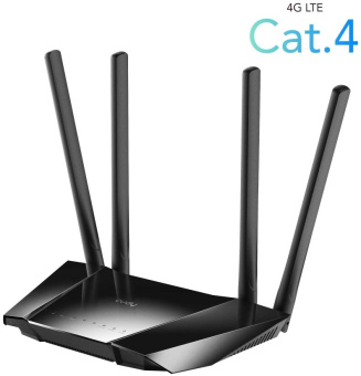 Роутер беспроводной Cudy LT400 N300 10/100BASE-TX/4G cat.4 черный от магазина РЭССИ