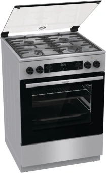 Плита Комбинированная Gorenje GKS6C70XF нержавеющая сталь (стеклянная крышка) реш.чугун от магазина РЭССИ