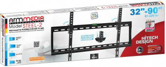 Кронштейн для телевизора Arm Media STEEL-2 new черный 32"-90" макс.40кг настенный наклон от магазина РЭССИ