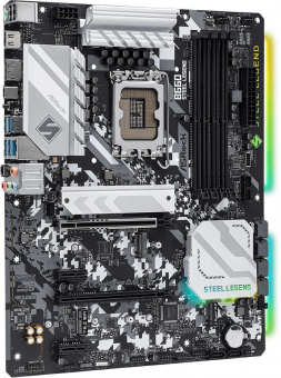 Материнская плата Asrock B660 STEEL LEGEND Soc-1700 Intel B660 4xDDR4 ATX AC`97 8ch(7.1) 2.5Gg RAID+HDMI+DP от магазина РЭССИ