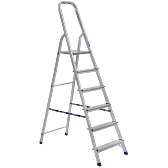 Алюминиевая стремянка Алюмет 6 ступеней. Серия AМ706 Ам706 от магазина РЭССИ