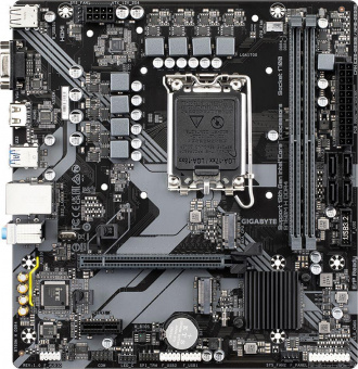 Материнская плата Gigabyte B760M H DDR4 Soc-1700 Intel B760 2xDDR4 mATX AC`97 8ch(7.1) GbLAN RAID+VGA+HDMI от магазина РЭССИ