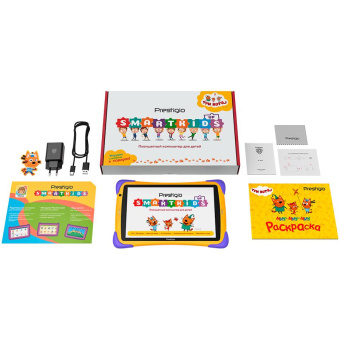 Планшет Prestigio Smartkids RK3226 (1.5) 4C RAM1Gb ROM16Gb 10.1" IPS 1280x800 Android 10.0 Go фиолетовый/желтый 2Mpix 0.3Mpix BT WiFi Touch microSD 128Gb 6000mAh от магазина РЭССИ