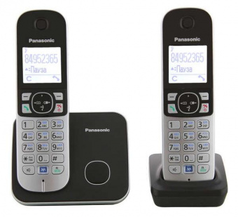 Р/Телефон Dect Panasonic KX-TG6812RU черный (труб. в компл.:2шт) АОН от магазина РЭССИ