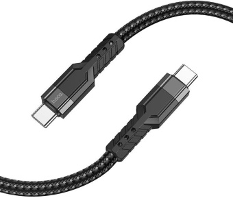 Кабель Hoco U110 Type-C to Type-C USB Type-C-USB Type-C 1.2м черный коробка от магазина РЭССИ