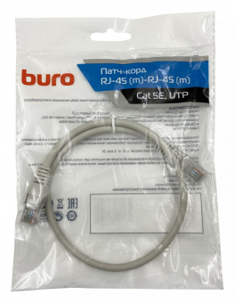 Патч-корд Buro UTP 4 пары cat5E CCA molded 0.5м серый RJ-45 (m)-RJ-45 (m) от магазина РЭССИ