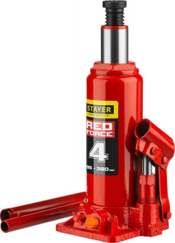Домкрат Stayer Red Force 43160-4_z01 бутылочный гидравлический красный от магазина РЭССИ