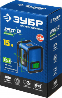 Нивелир лазерн. Зубр КРЕСТ 2кл.лаз. 540нм цв.луч. зеленый 2луч. (34900) от магазина РЭССИ