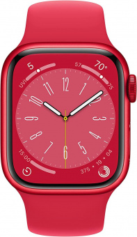 Смарт-часы Apple Watch Series 8 А2770 41мм OLED корп.красный рем.красный разм.брасл.:S/M (MNUG3LL/A) от магазина РЭССИ