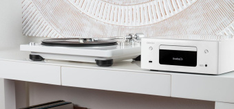 Проигрыватель винила Denon DP-400F частично автоматический белый от магазина РЭССИ