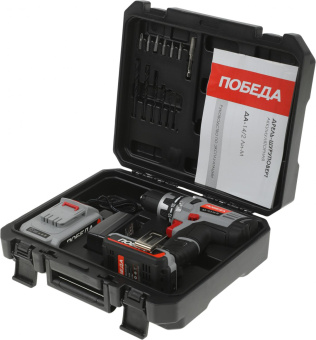 Дрель-шуруповерт Победа ДА-14/2 Ли-М аккум. патрон:быстрозажимной (кейс в комплекте) (180201643) от магазина РЭССИ